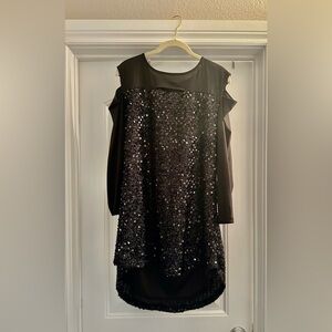 Final Markdown- Black Sequin Bare Shoulder Top